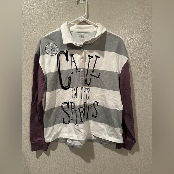 NWT Disney Parks Haunted Mansion Madam Leota Call in the Spirits Rugby Tee M L - Picture 1 of 5